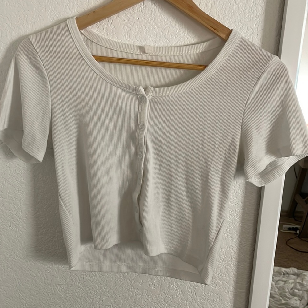 white crop top